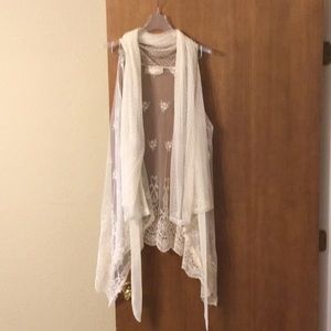 Long, lacy tunic vest